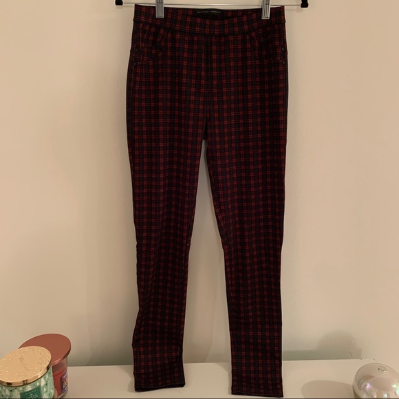 Sanctuary x Anthropologie Red Blue Plaid Leggings - Picture 2 of 6